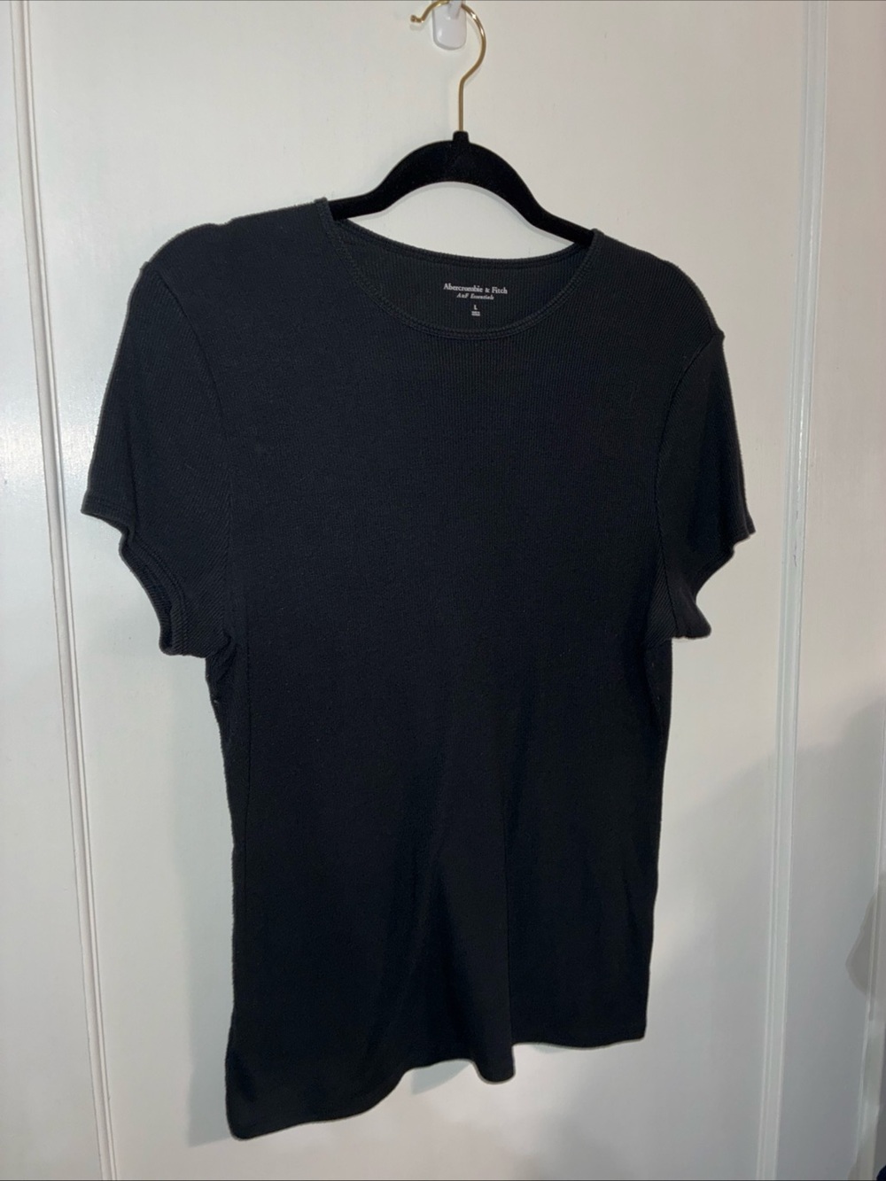Abercrombie & Fitch Black Short Sleeve Crew Knit Tee